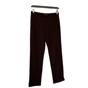 Lynn Ritchie Silver Stretch Legging Pant Elastic Waist Activewear Brown Small